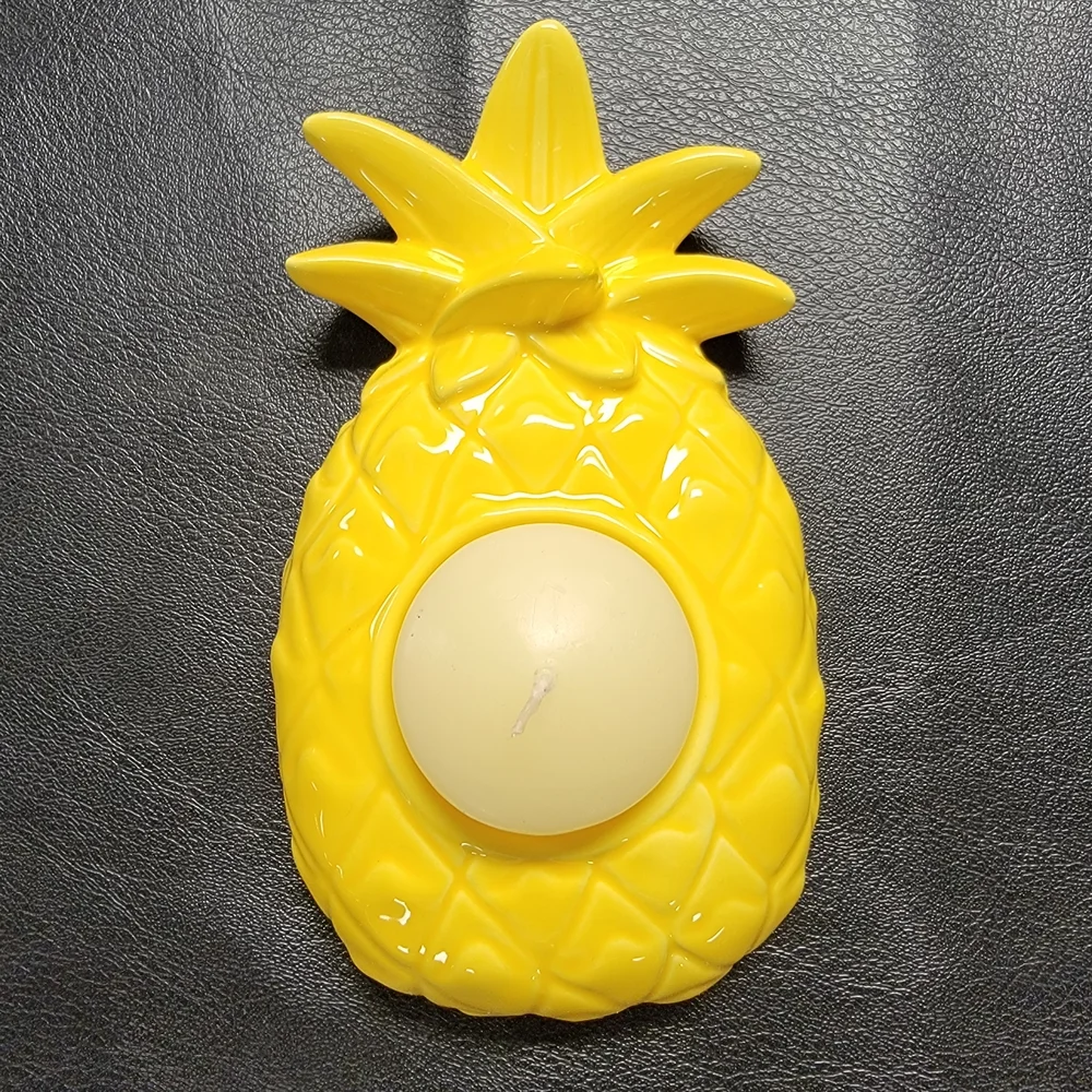 Yellow Pineapple Candle Holder